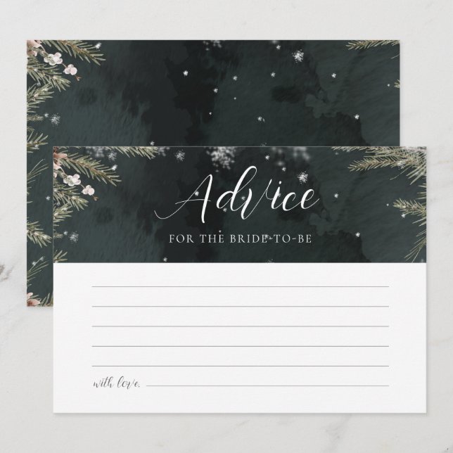 Convites Snow In Love Advice Card (Frente/Verso)