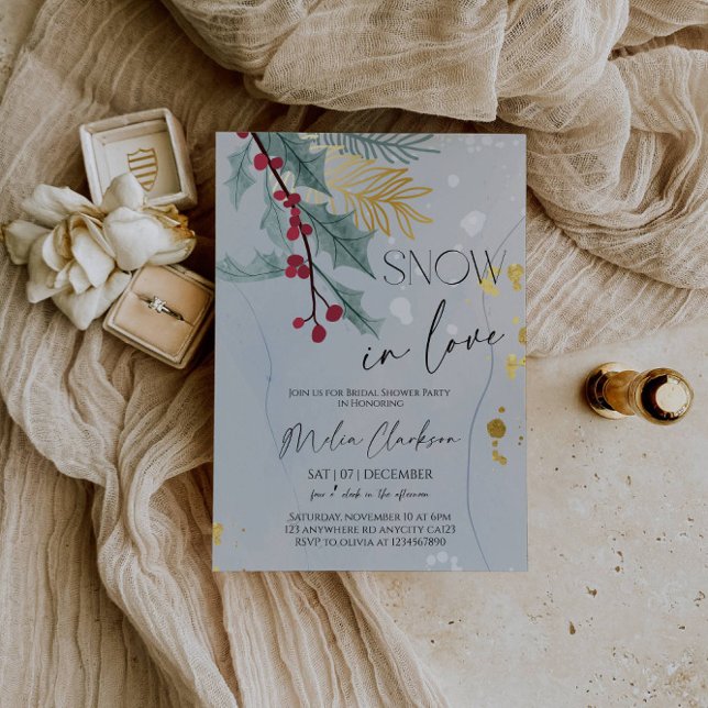 Convites Snow in Love | Christmas Bridal Shower Party (Criador carregado)