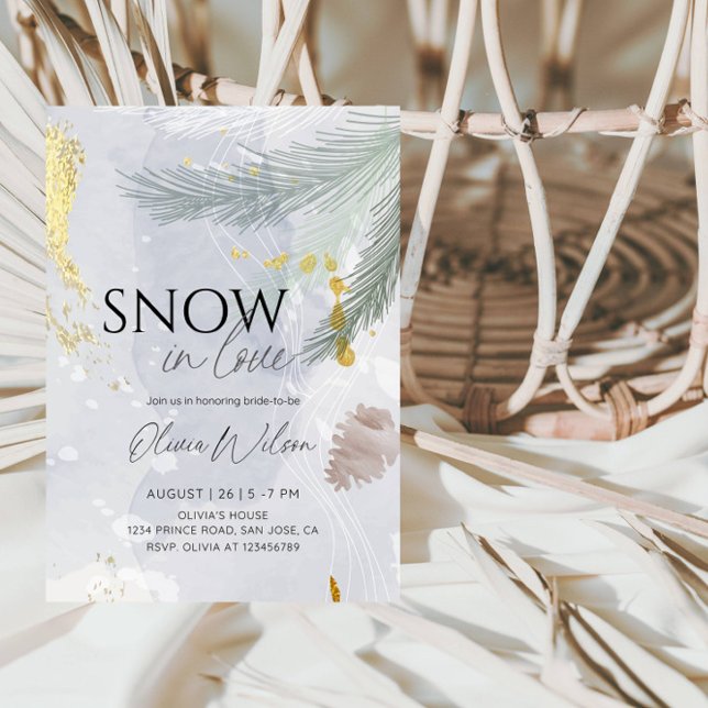 Convites Snow in Love Winter Bridal Shower - Elegant Frost  (Criador carregado)