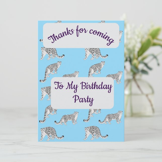 Convites Snow Leopards Thank you Card (Em pé/Frente)