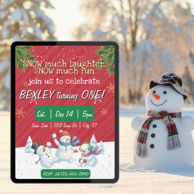 Convites Snow much laughter Snow much Fun, 1st Birthday (Criador carregado)