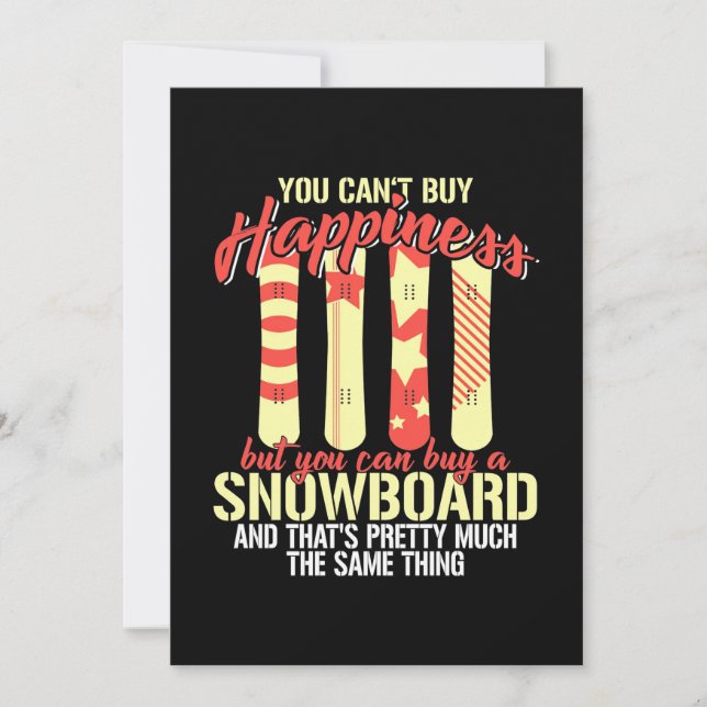 Convites Snowboard Me Faz Feliz (Frente)