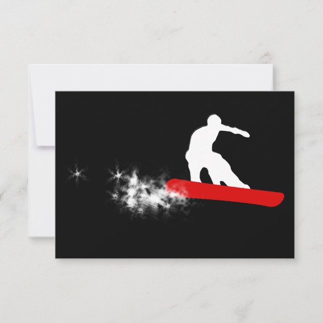 Convites snowboard : trilha de pó (Frente)