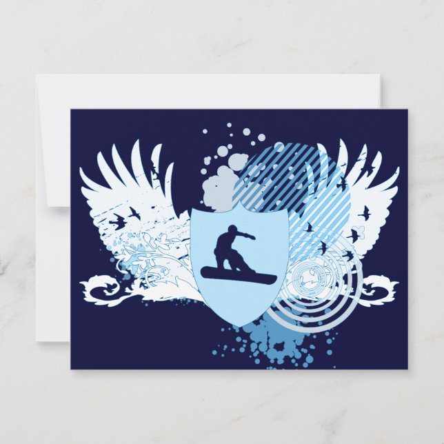 Convites snowboarder hi-fi (Frente)