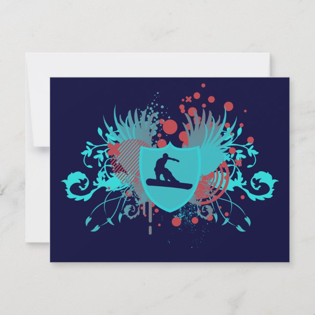 Convites snowboarder hi-fi (Frente)