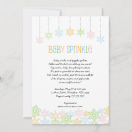 Convites Snowflake baby sprinkle convida o chá de fraldas d