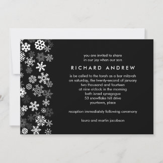 Convites Snowflake Edge Bar Mitzvah