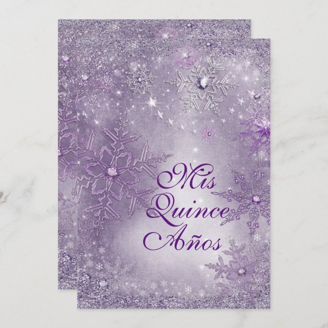 Convites Snowflake Winter Wonderland Invtions (Frente/Verso)