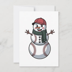 Convites Snowman Baseball Papais noeis de Natal Baseball Ba