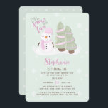Convites Snowman Christmas<br><div class="desc">O Natal de Snowman Comemora o aniversário de inverno do seu filho com este bonitinho e bonitão a vestir um chapéu e lenço cor-de-rosa pastel. Este tema é ideal para o seu pequeno aniversário de inverno ou para a festa de Natal da criança. O design é completamente personalizável. Veja o...</div>