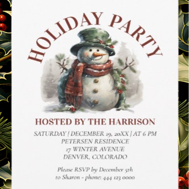 Convites Snowman Christmas Vintage deseja papel (Shop Holiday Cards & Christmas Cards With Beautiful Designs)