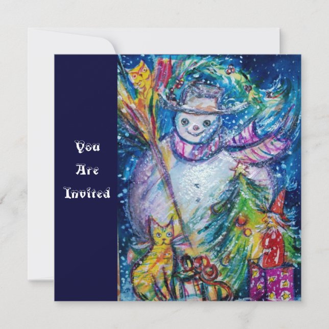 Convites SNOWMAN COM BRINQUEDOS, Festa de Natal (Frente)