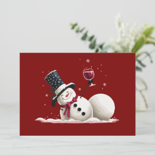 Convites Snowman Com Natal De Vinho Feriado De Natal