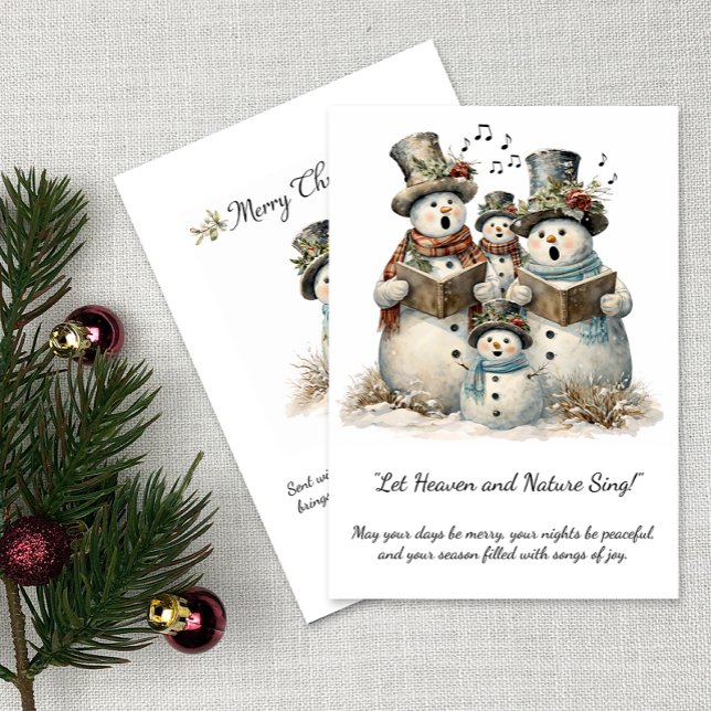 Convites Snowman Family Carolers Christmas Greeting | (Criador carregado)