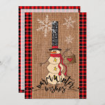 Convites Snowman Feliz Natal com Xadrez e Burlap<br><div class="desc">Com Textura Burlap, Feliz Convite De Natal. Um sotaque excelente para adicionar ao tema da festa de Natal do Snowman. (CERTIFIQUE-SE DE REDIMENSIONAR OS GRÁFICOS "SE NECESSÁRIO" CLICANDO NO BOTÃO PERSONALIZAR OU ENTRE EM CONTATO COM MIM) ⭐ Este Produto é 100% Personalizável. *****Clique no BOTÃO PERSONALIZAR para adicionar, excluir, mover,...</div>