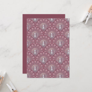 Convites Snowman Mandala Scallop Cinza Imprimível