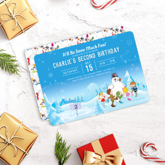 Convites Snowman™ Winter Birthday congelado