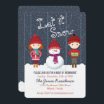 Convites Snowman Winter Wonderland<br><div class="desc">Snowman Winter Wonderland Deixa-A Neve, Deixa-A Neve, Deixa-A Neve. Celebre a estação com este tema divertido e brilhante do inverno. Este design de inverno consiste num bonzinho e divertido boneco de neve e duas crianças alegres vestidas nos seus suéteres de inverno mais quentes. Traga a diversão com os acessórios, presentes,...</div>