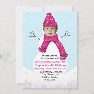 Convites Snowman Winter Wonderland Foto: Personalizado de A