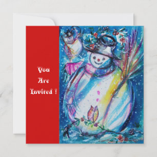 Convites SNOWMAN WITH OWL , Festa de Véspera de Ano Novo