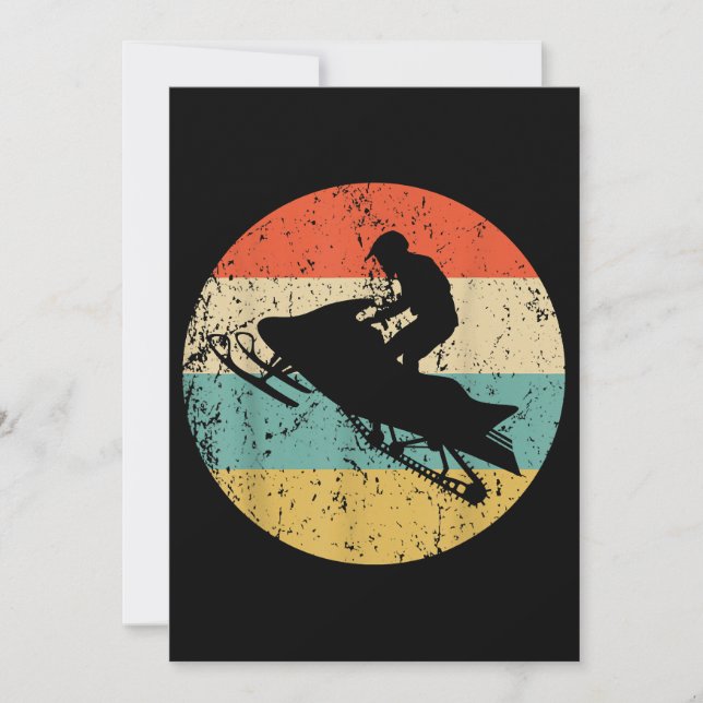 Convites Snowmobile Retro Style Snowmobiling (Frente)