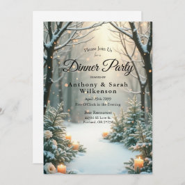 Convites Snowy Candlelit Fosco Evergreens