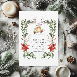 Convites Snowy Pine e Spruce Christmas Bridesmaids Luncheed
