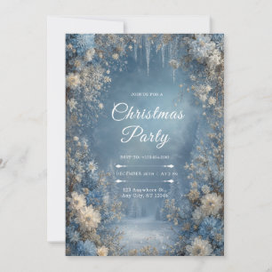Convites Snowy Pines Winter Floral Christmas