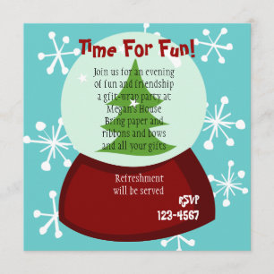 Convites Snowy Snow-Globe