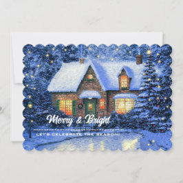 Convites Snowy Village Pintando Festa de Natal Personalizad