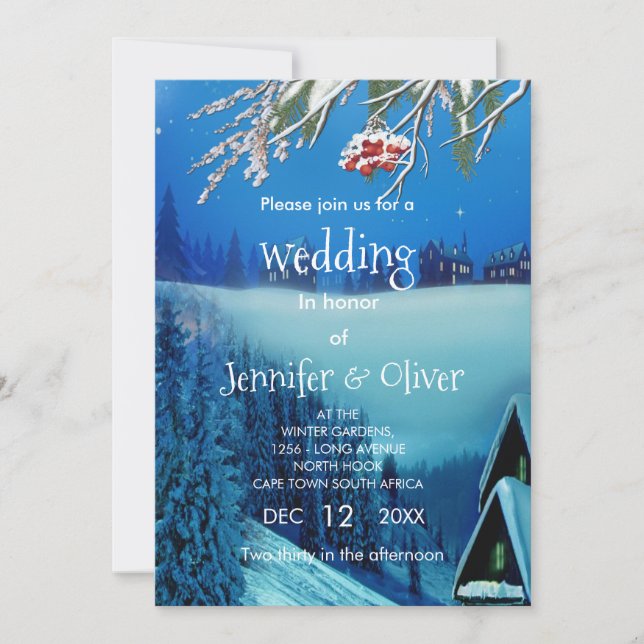 Convites Snowy Winter Fantasy (Frente)