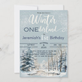 Convites Snowy Winter ONEderland primeiro aniversario Boy