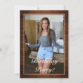 Convites Snowy Wood & Forest Country Pine Foto Aniversário