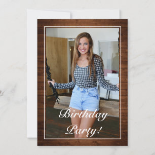 Convites Snowy Wood & Forest Country Pine Foto Aniversário