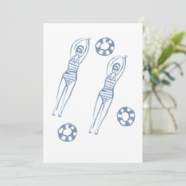 Convites Snychro Artista Swimmers Blue Illustration