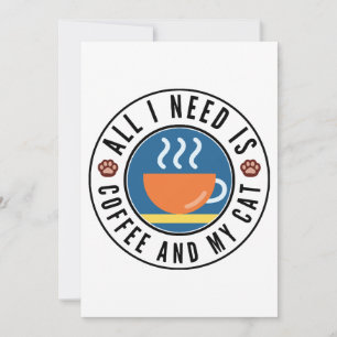 Convites Só Preciso De Café E Meu Gato