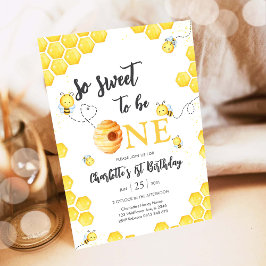 Convites So Sweet To Be One Honey Bee 1st Birthday