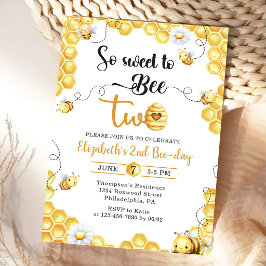Convites So Sweet To Bee 2nd Birthday Invitation