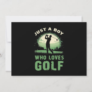 Convites Só um rapaz que ama o Golf Club Golfer Golfing Kid