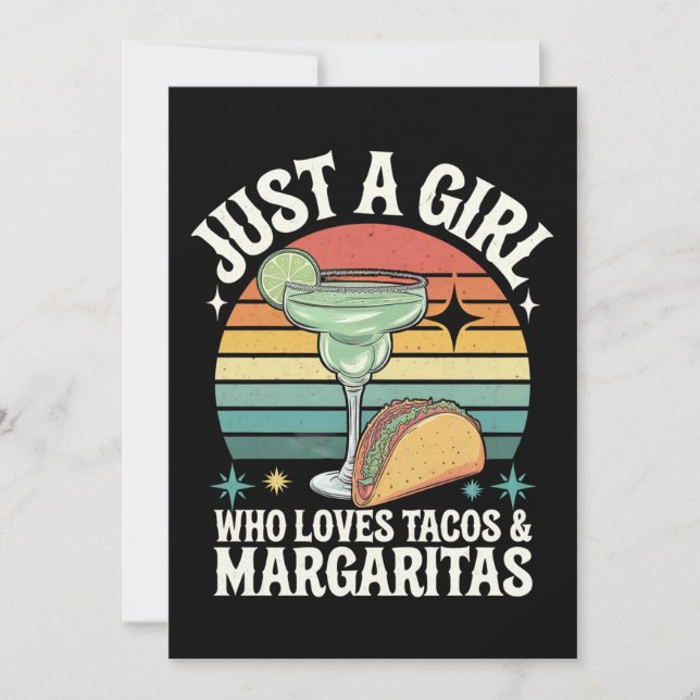 Convites Só Uma Menina Que Ama Tacos E Margarita Mexicana (Frente)