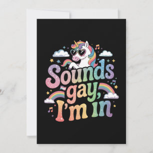 Convites Soa gay, estou no unicórnio arco-íris do orgulho L
