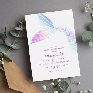 Convites Sob a Festa de aniversário das raparigas da Sereia
