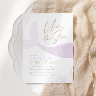 Convites Sob a Festa de aniversário de Mereia Roxa