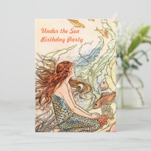 Convites Sob a Festa de aniversário de sereia