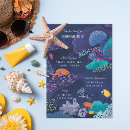 Convites Sob a Festa de aniversário do Aquário do Mar