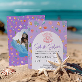 Convites Sob a Foto de Aniversário do Partido da Piscina do