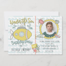 Convites Sob a Imagem de Festas de aniversário Submarinas d