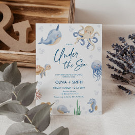 Convites Sob a Parte Chá de fraldas do Mar