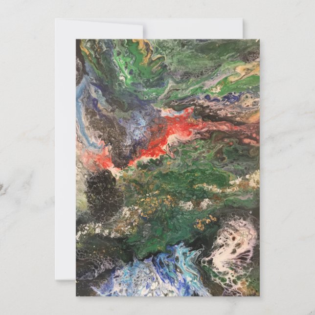 Convites Sob a série Sea Fairy Tale pintura em verde (Frente)