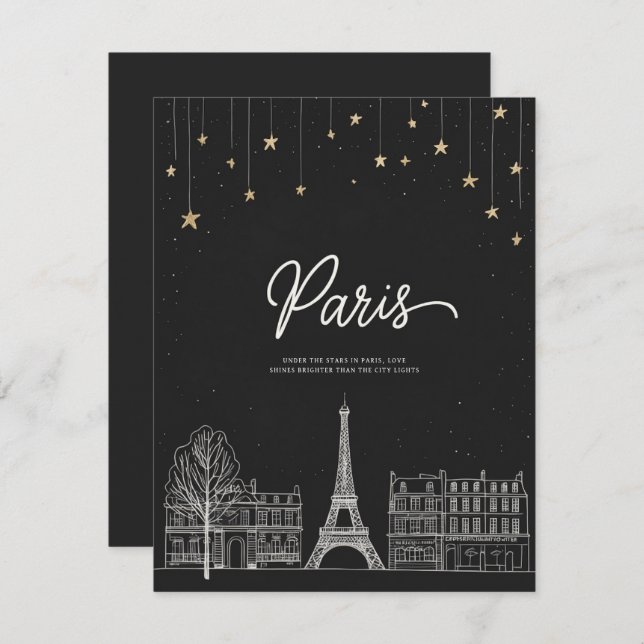 Convites Sob as Estrelas em Paris (Frente/Verso)